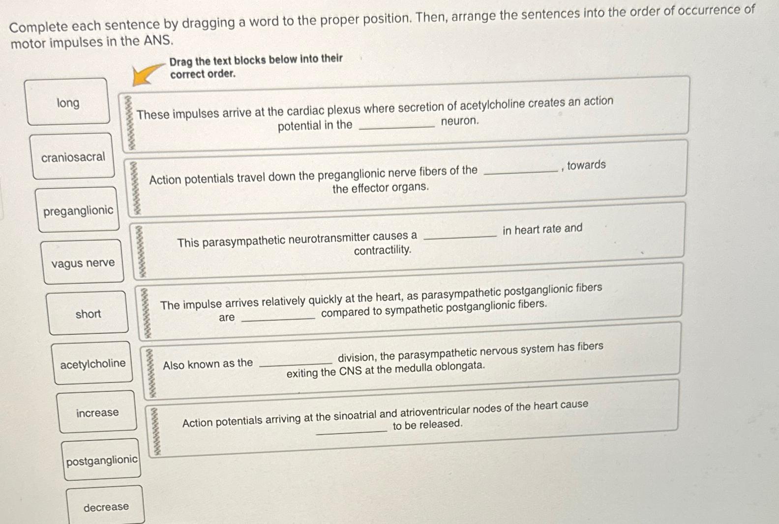 Solved Complete Each Sentence By Dragging A Word To The Chegg