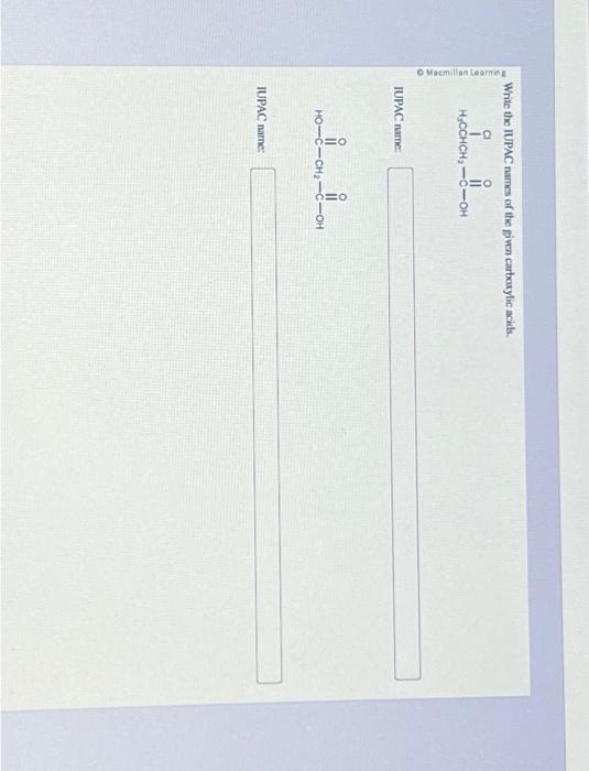 Solved Write The IUPAC Names Of The Given Carboxylic Acids Chegg