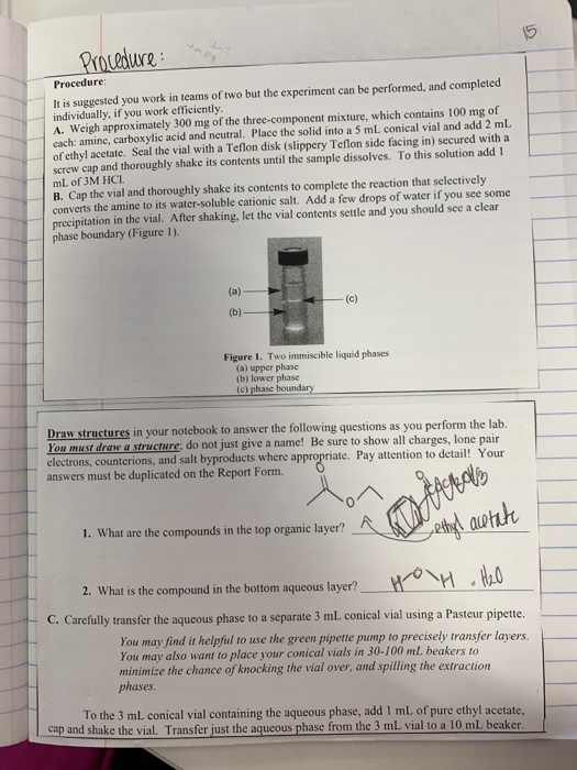 Solved Separation Of A Three Component Mixture By Extraction Chegg