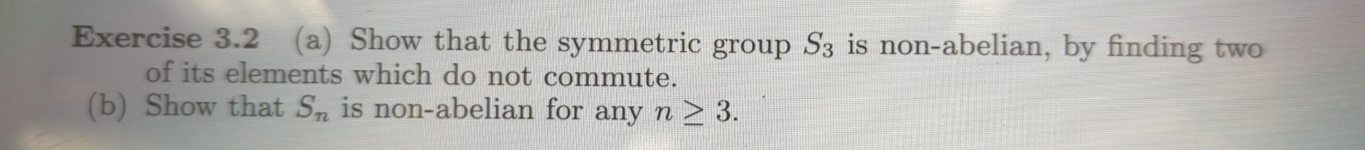 Solved Exercise A Show That The Symmetric Group S Is Chegg