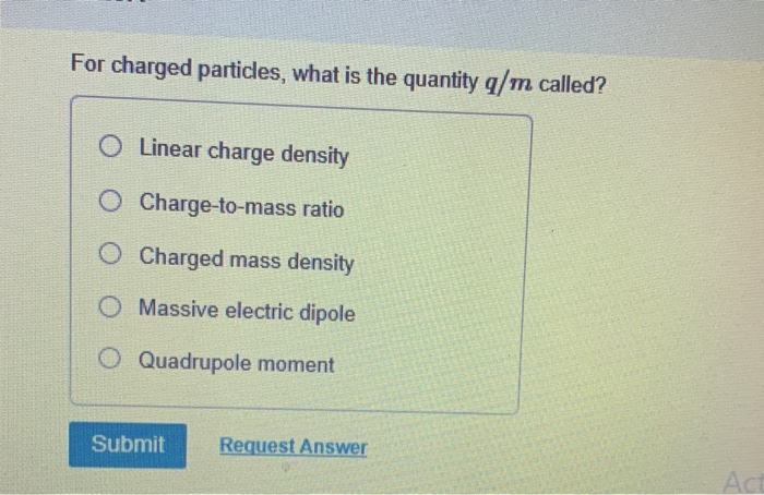 Solved For Charged Particles What Is The Quantity Q M Chegg