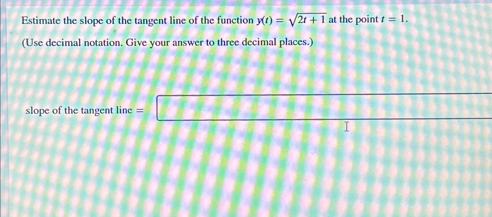 Solved Estimate The Slope Of The Tangent Line Of The Chegg