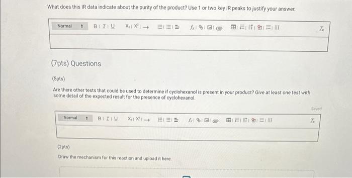 Solved Report Submission Dehydration Of An Alcohol 2pts Chegg