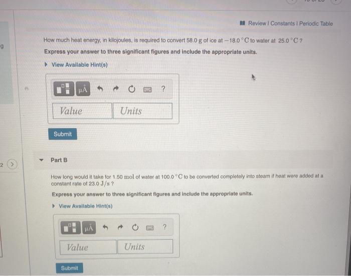 Solved Review I Constants Periodic Table How Much Heat Chegg