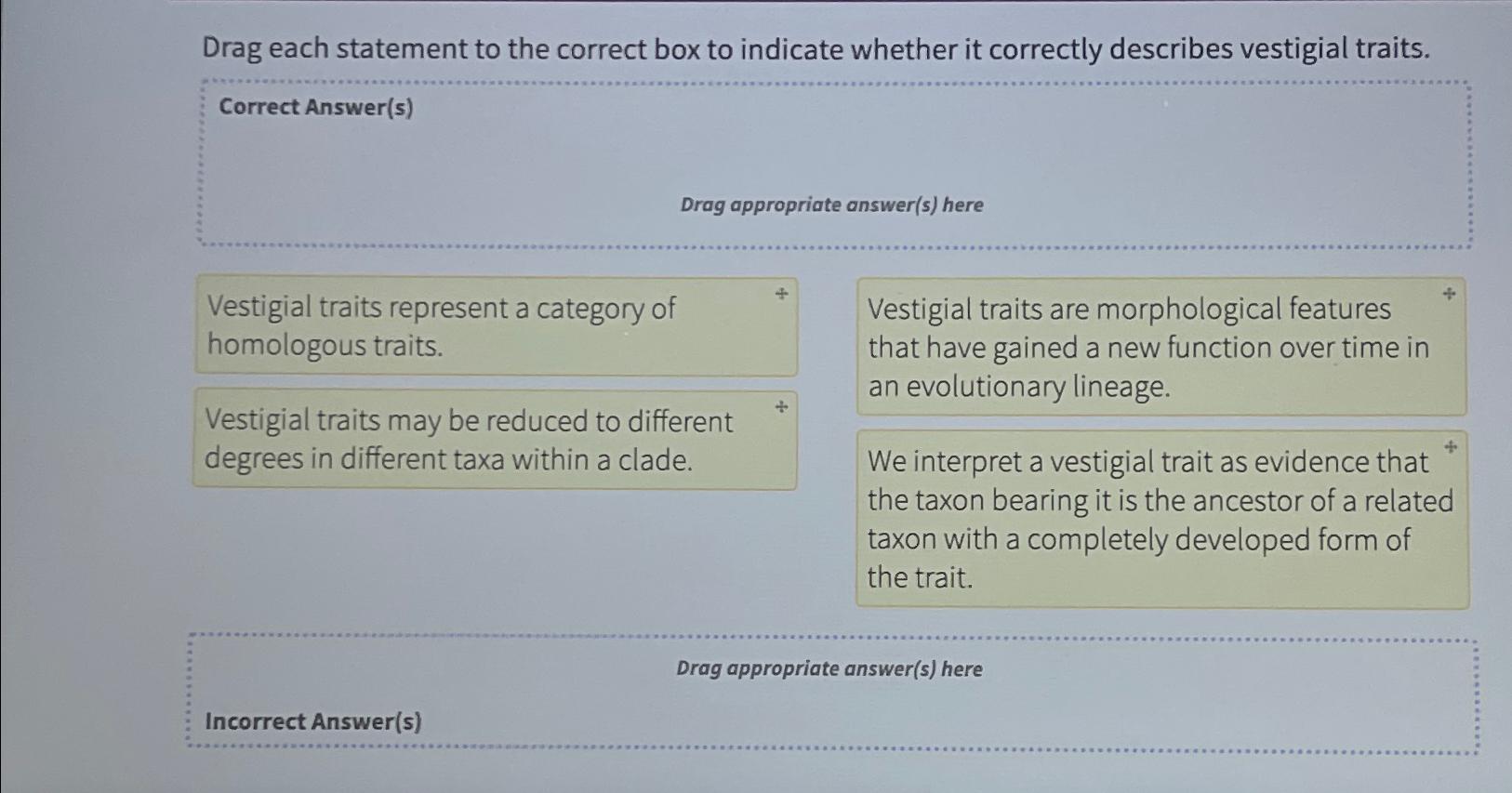 Solved Drag Each Statement To The Correct Box To Indicate Chegg