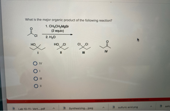 Solved What Is The Major Organic Product Of The Following Chegg