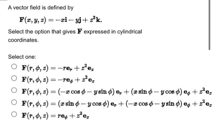 Solved A Vector Field Is Defined By F X Y Z Xiyj Z2k Chegg