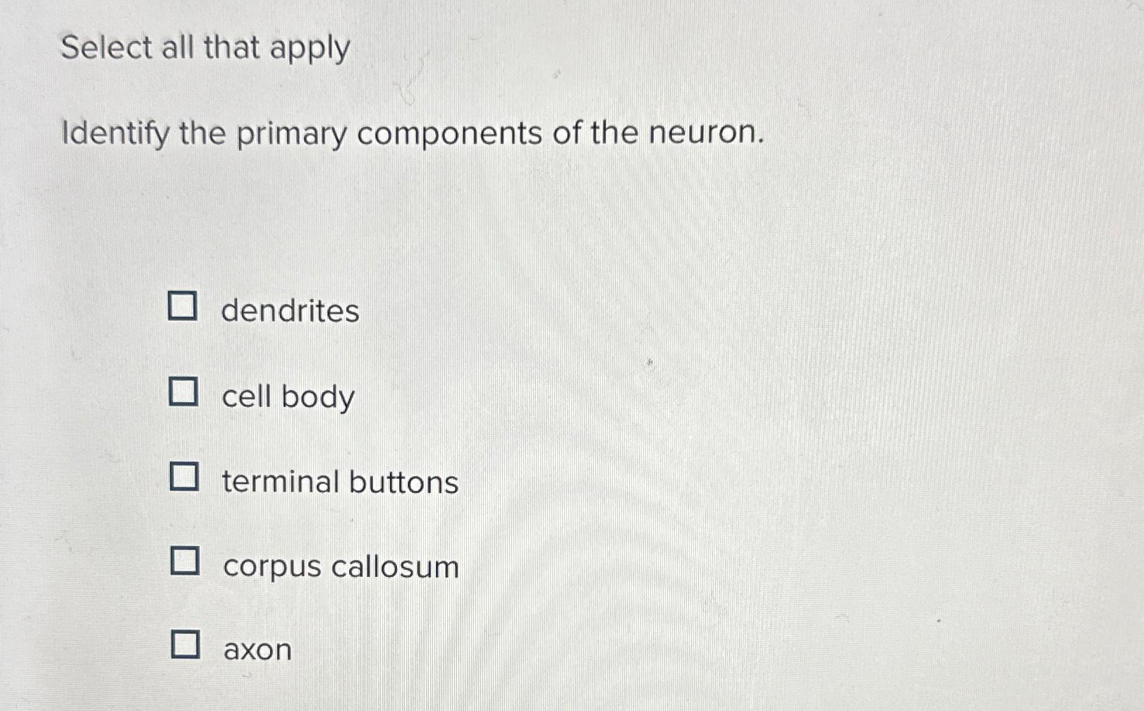 Solved Select All That Applyidentify The Primary Components Chegg