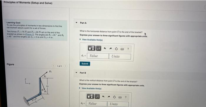 Solved Principles Of Moments Setup And Solve Figure Part 0 Chegg