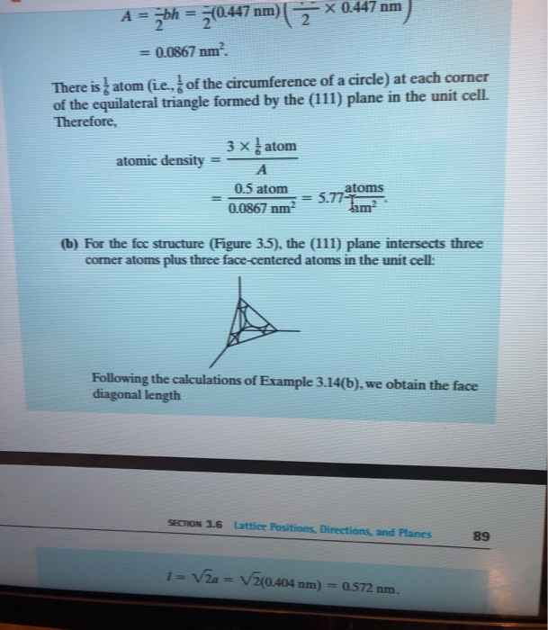 Solved PRACTICE PROBLEM 3 17 Calculate The Planar Density Of Chegg