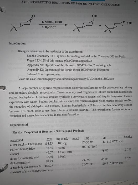 Solved STEREOSELECTIVE REDUCTION OF Chegg