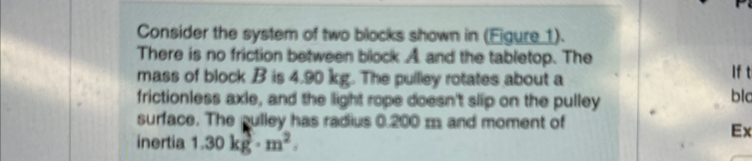 Solved Consider The System Of Two Blocks Shown In Figure Chegg