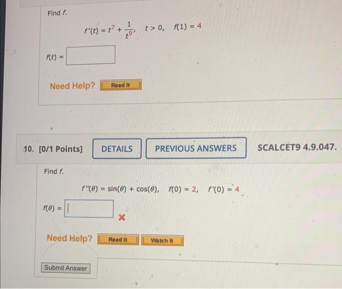 Solved Find The Most General Antiderivative Of The Function Chegg