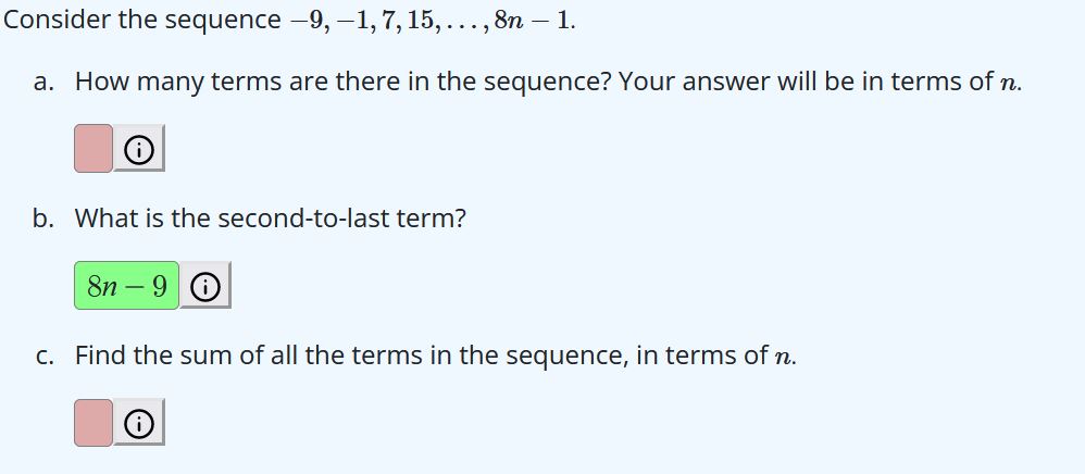 Solved Consider The Sequence 9 1 7 15 8n 1 A How Chegg