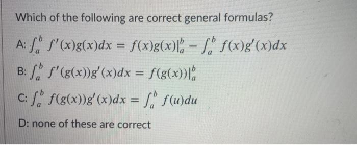 Solved Which Of The Following Are Correct General Formulas Chegg