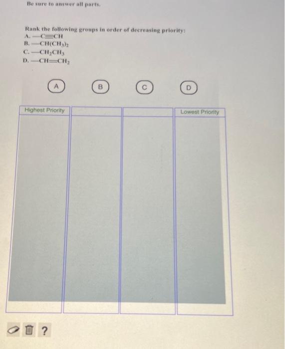 Solved Rank The Following Groups In Order Of Decreasing Chegg