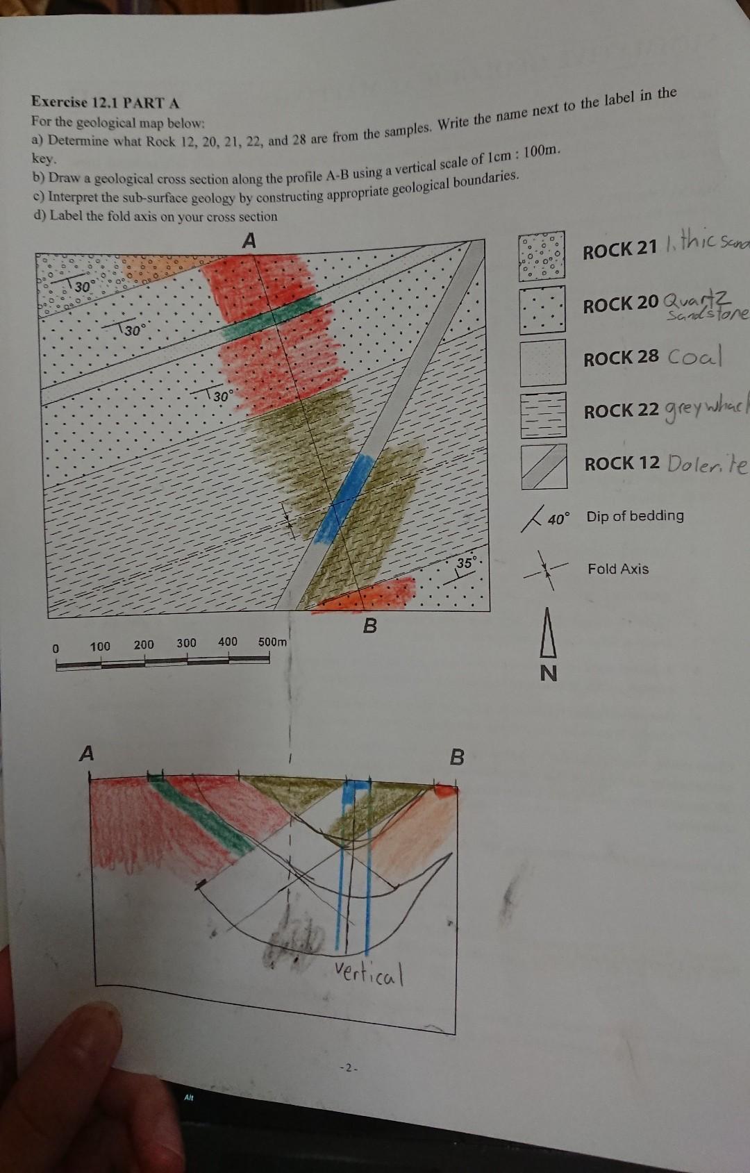 Solved Exercise Part A For The Geological Map Below A Chegg