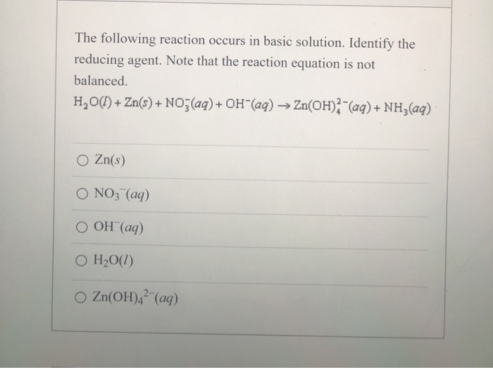 Solved The Following Reaction Occurs In Basic Solution Chegg