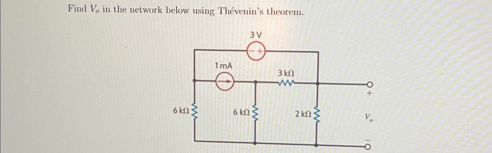 Solved Find Vo In The Network Below Using Th Venin S Chegg