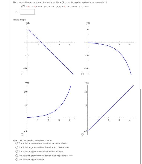 Solved Find The Solution Of The Given Initial Value Prob