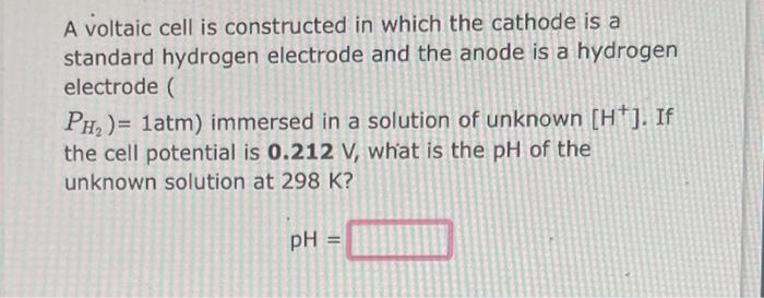 Solved Consider The Following Cell Reaction Chegg