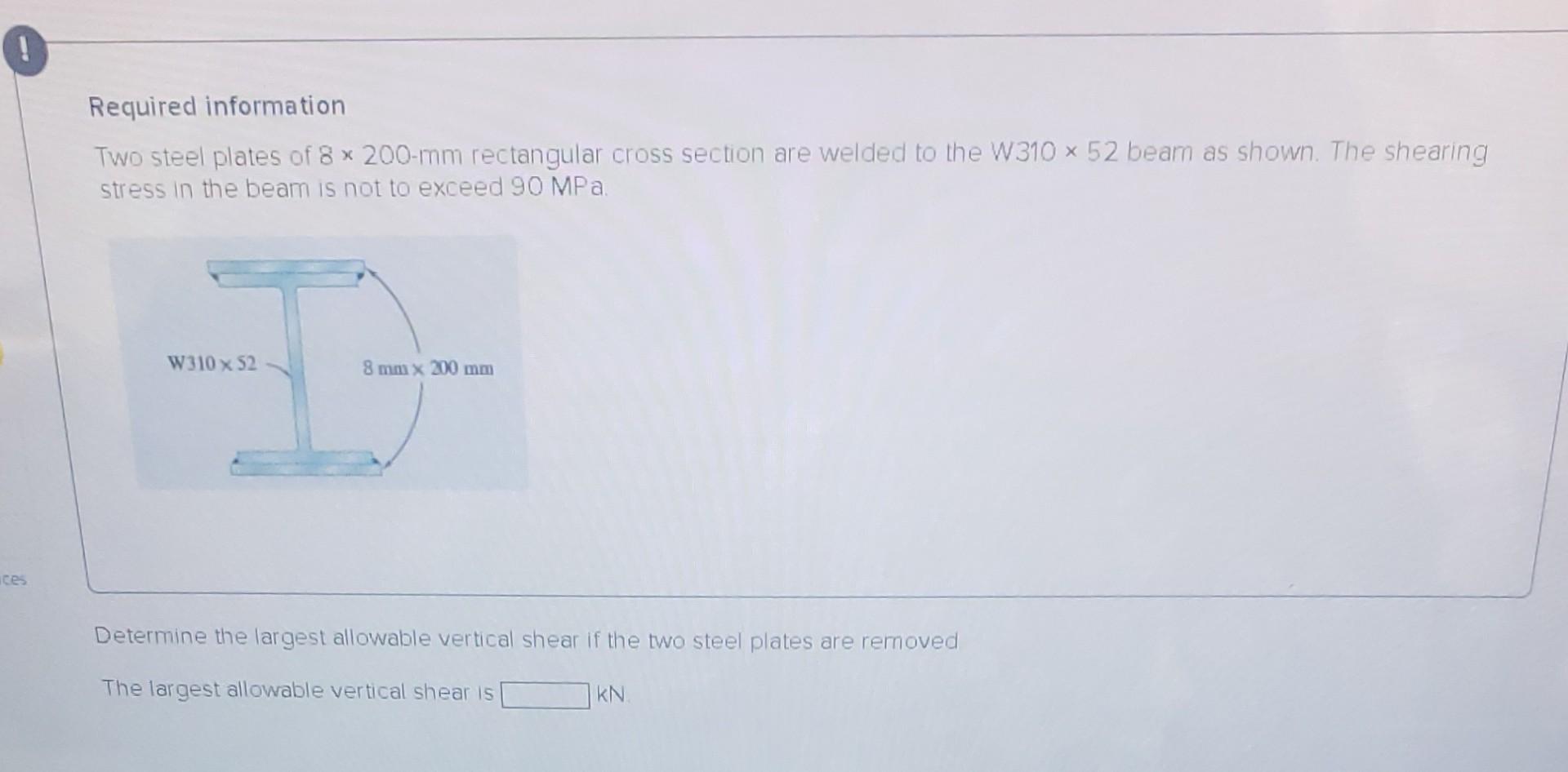 Solved Required Information Two Steel Plates Of 82001 Mm Chegg