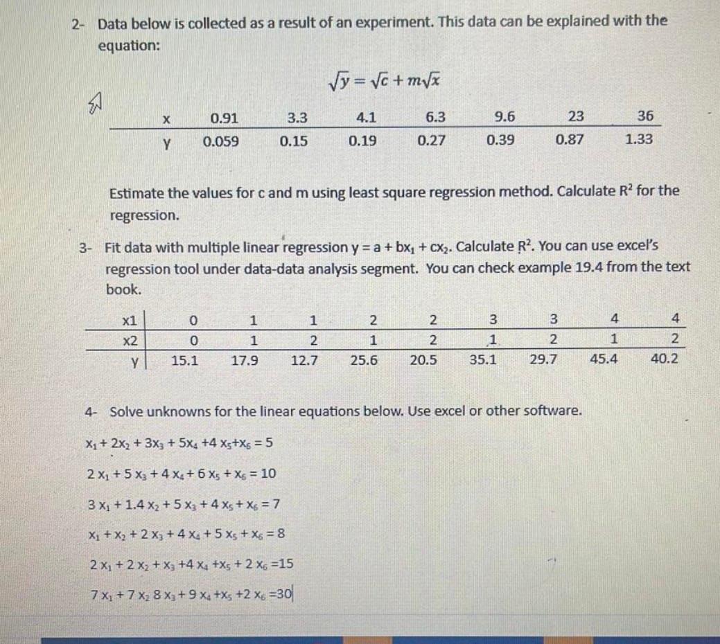 Solved Data Below Is Collected As A Result Of An Experiment Chegg