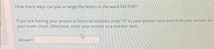 Solved How Many Ways Can You Arrange The Letters In The Word Chegg