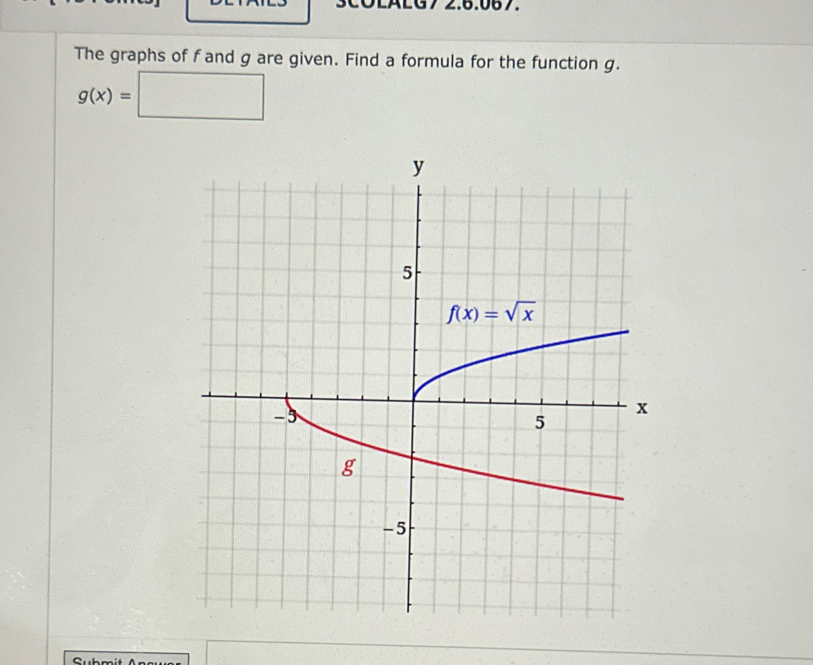 Solved The Graphs Of F And G Are Given Find A Formula For Chegg