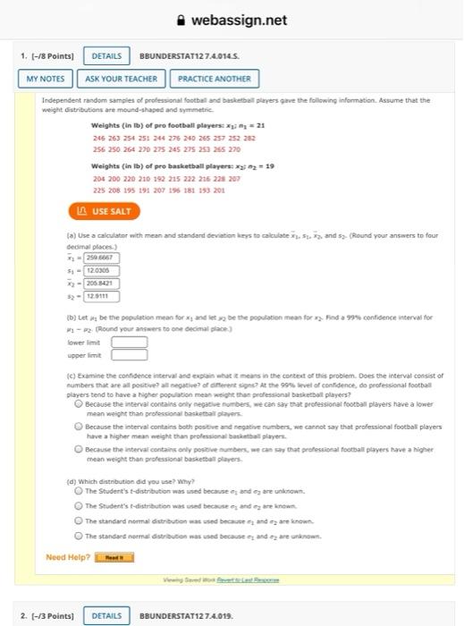 Solved Webassign Net 1 8 Points DETAILS Chegg