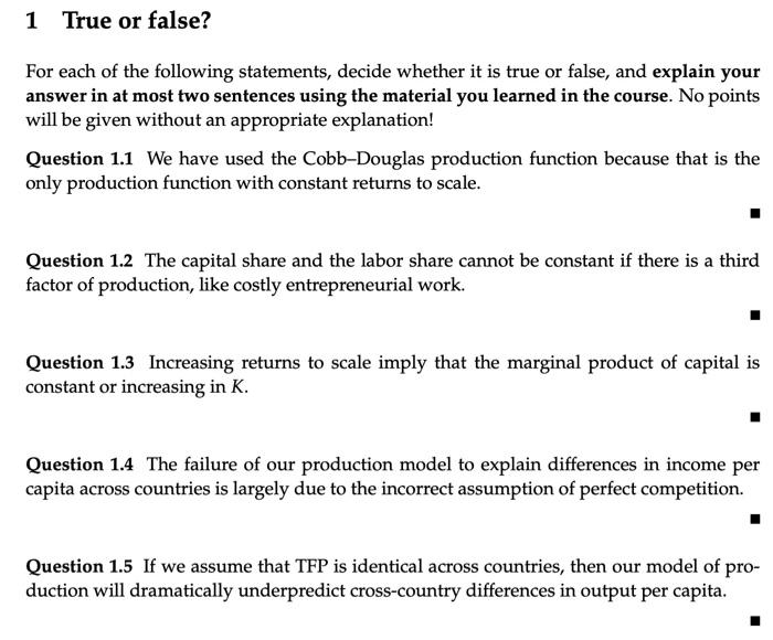 Solved For Each Of The Following Statements Decide Whether Chegg