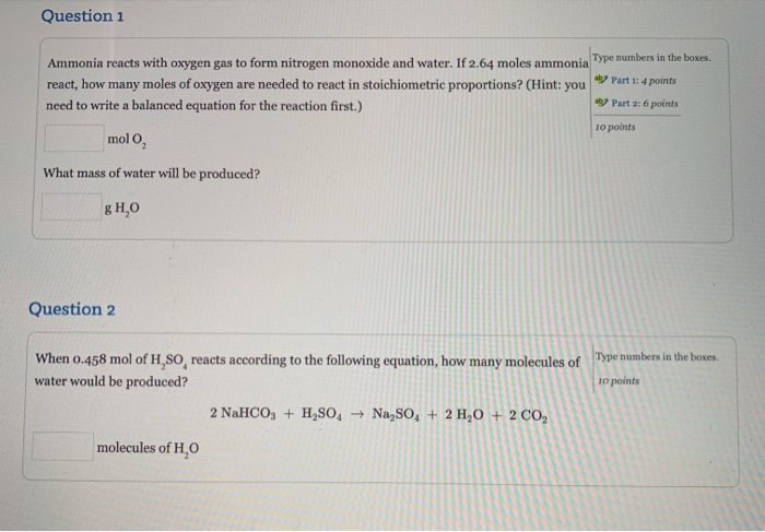 Solved Question Part Points Ammonia Reacts With Chegg