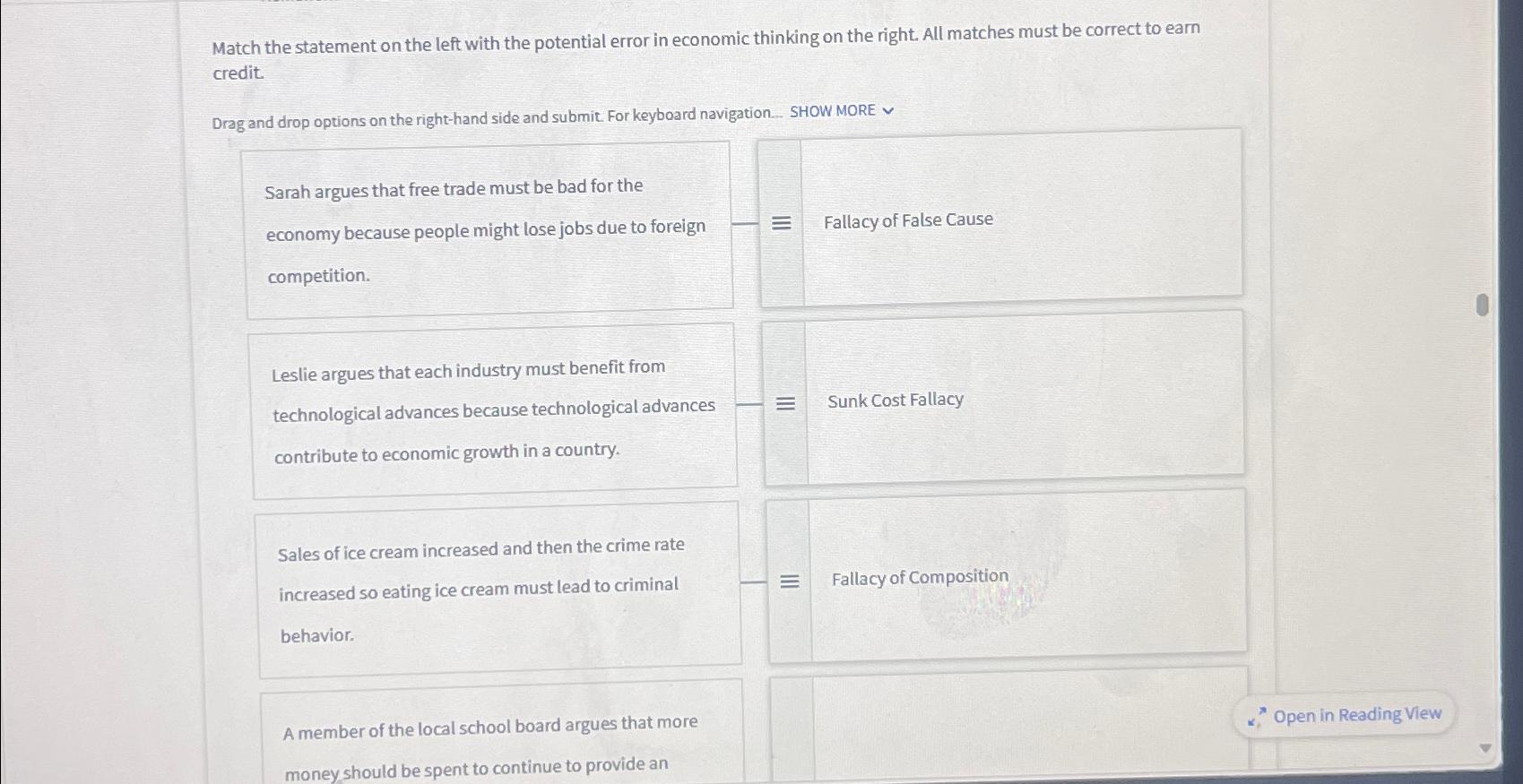 Solved Match The Statement On The Left With The Potential Chegg