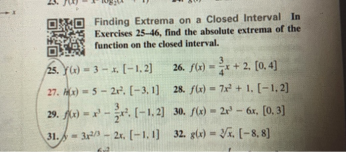 Solved F Lugu Dxo Finding Extrema On A Closed Interval In Chegg