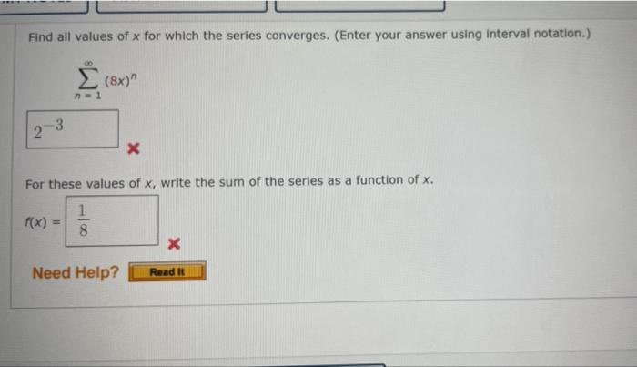 Solved Find All Values Of X For Which The Series Converges Chegg