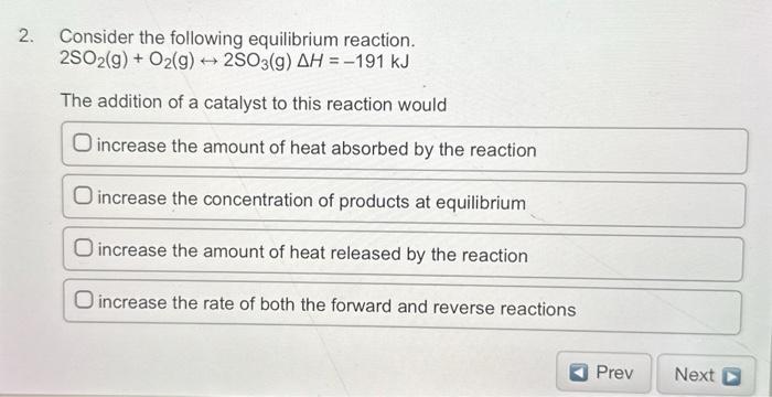 Solved Consider The Following Equilibrium Reaction So Chegg