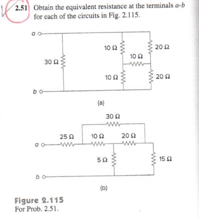 Solved 2 51 Obtain The Equivalent Resistance At The Chegg