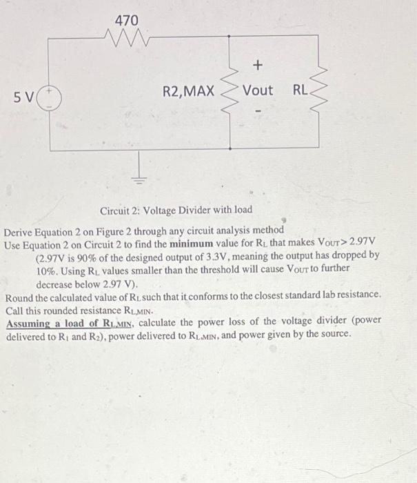 Solved Circuit 2 Voltage Divider With Load Derive Equation Chegg