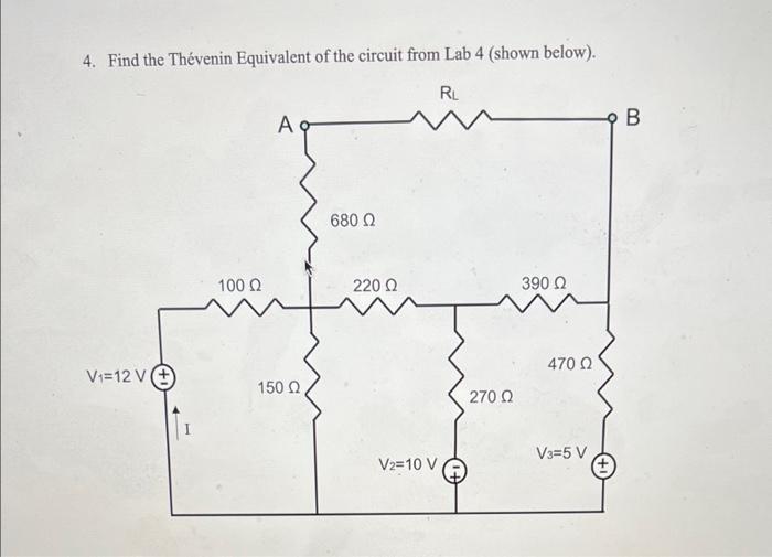 Solved 4 Find The Thvenin Equivalent Of The Circuit Fro