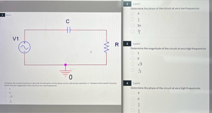 Solved Point Determine The Phase Of The Circult At Very Chegg