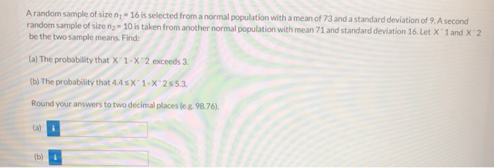 Solved A Random Sample Of Size N 16 Is Selected From A Chegg