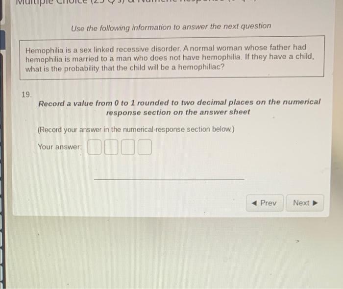 Solved Hemophilia Is A Sex Linked Recessive Disorder A Chegg