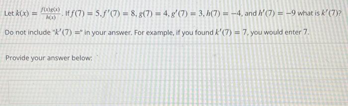 Solved Let K X H X F X G X If Chegg