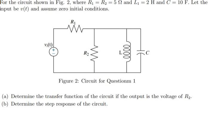 Solved For the circuit shown in Fig 2 where R1 R2 5Ω and Chegg