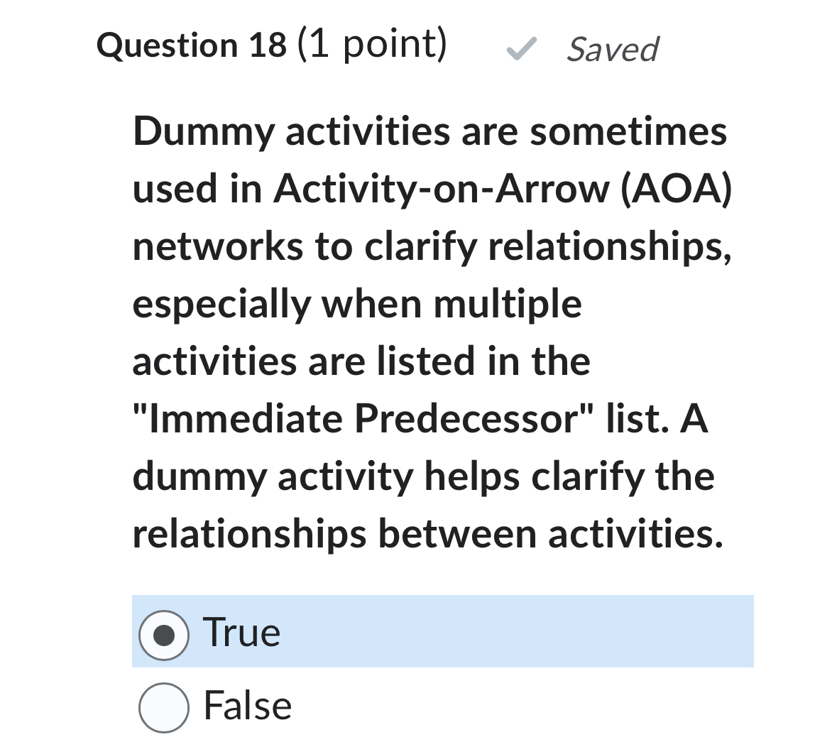 Solved Question Point Saveddummy Activities Are Chegg