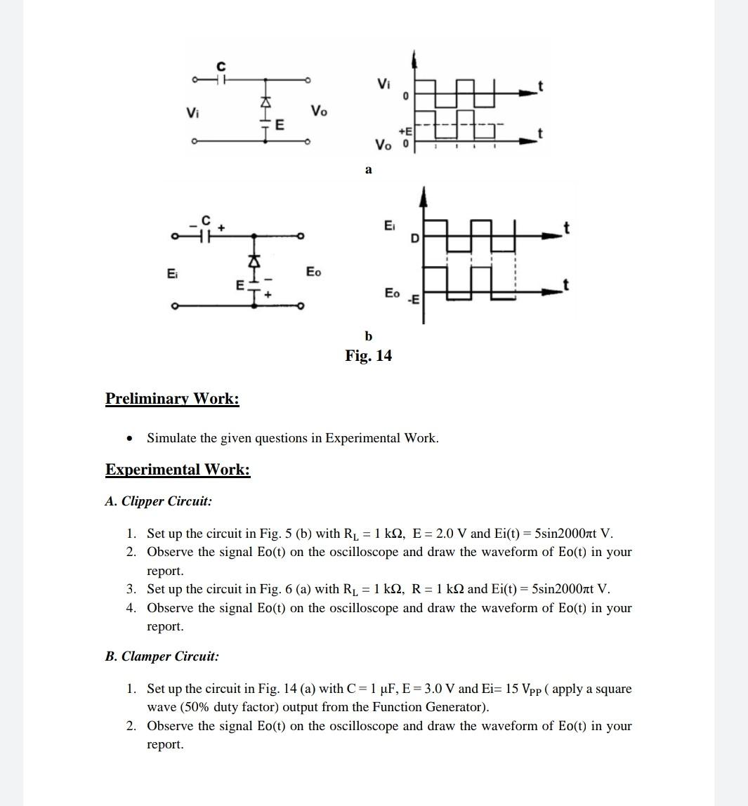 Solved Experiment Diode Clipping And Clamping Circuits Chegg