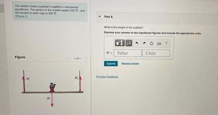 Solved The Sketch Shows A Painter S Scaffoldin Mechanical Chegg