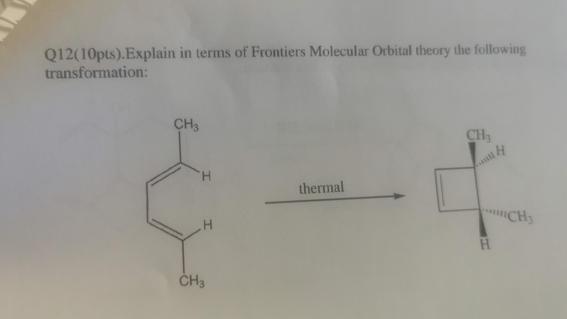 Solved Q Pts Explain In Terms Of Frontiers Molecular Chegg