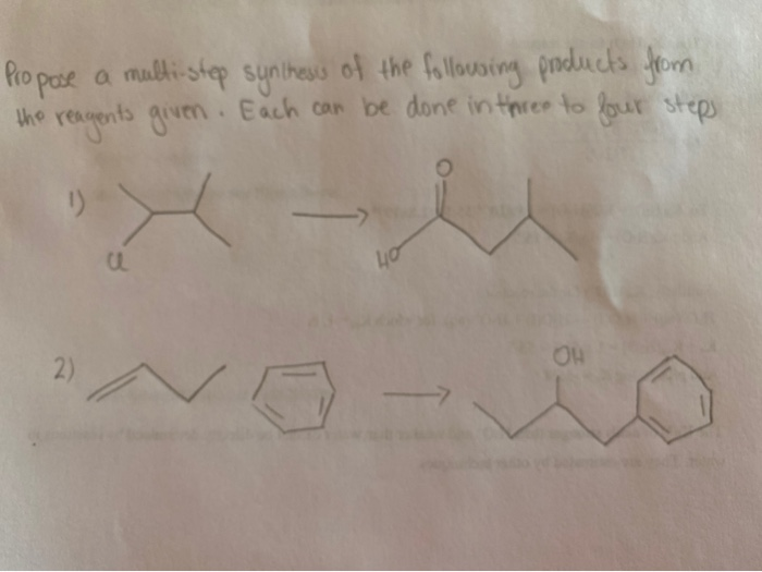 Solved Propose A Multi Step Synthesis Of The Following Chegg