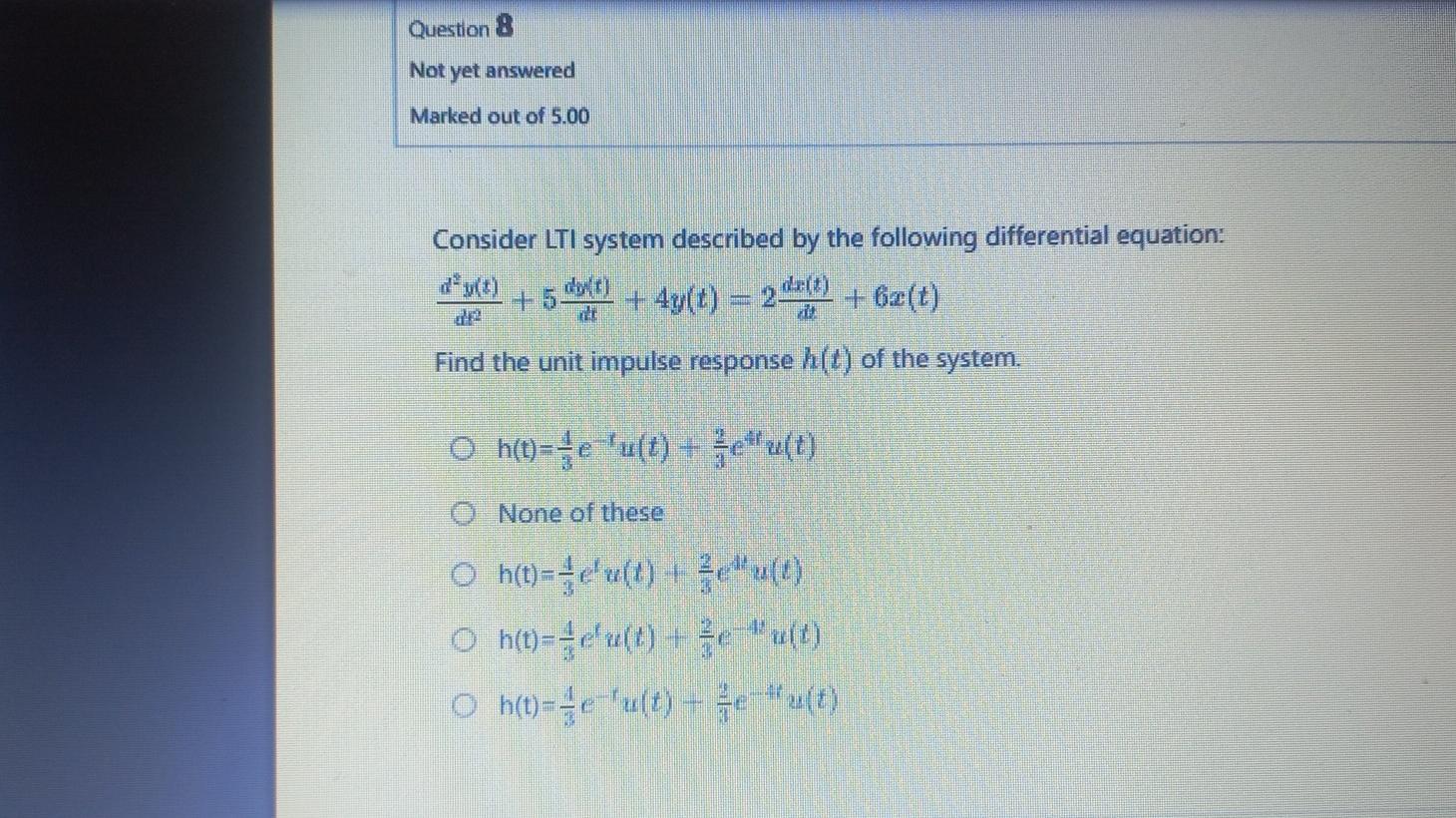 Solved Consider Lti System Described By The Fol